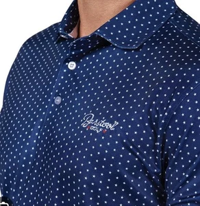 Barstool Golf Polo Large- July4th- Navy w/ White Stars- Logo Embroidered - Picture 1 of 6