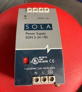 Sola SDN 5-24-100 Power Supply AC-DC 24V SDN5-24-100, 115/230VAC 2.6/1.4A - Picture 1 of 6