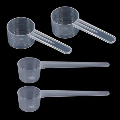 Set of 4 Measuring Spoons, Dosing Spoons Transparent with Scale 5g, 10g, 2ml  - Image 1 of 4