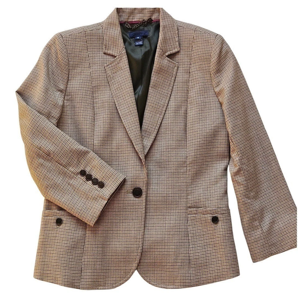 Vintage J. Blazer escolar Crew para mujer 100 % lana a cuadros talla 6 J.Crew Foto 1 de 4