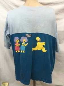 Vintage Homer Simpsons Cropped Shirt L Blue 2004 Selma & Patty Rare - Picture 1 of 9