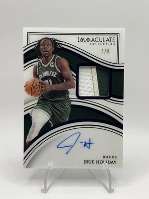 2022-23 Panini Immaculate Collection Jrue Holiday FOTL /8 Tri-Color Patch Auto - Image 1 of 4