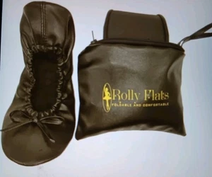 Rollie Ballet Flats Shoes Size 41 US 10 Black Leather Slip On Carrying Case - Picture 1 of 1