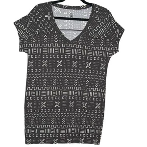Title Nine NWT Sz S Hiolani T-Shirt Dress Mudcloth Print Stretch Comfort Active - Picture 1 of 10