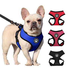 Dog Cat Puppy Non Pull Harness Soft Fabric Vest & Clip Waterproof Dog Harness - Picture 1 of 14