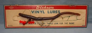 VINTAGE DICKSON VINYL LURES 4 3/4" WORM WITH BEADS ON CARD JAPAN NEW OLD STOCK - Picture 1 of 3