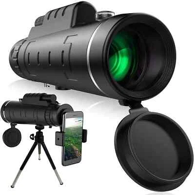 12X50 HD Monocular Telescope High Powered with Smartphone Adapter &Tripod - Image 1 of 4