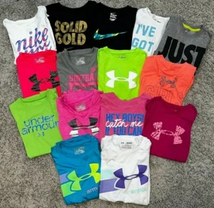 EUC Girl's UNDER ARMOUR Athletic Tee Shirts Tops Short Sleeve Size Youth Medium - Picture 1 of 11