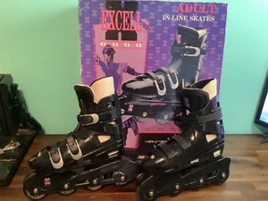 Vintage Variflex Excell 6000 In-Line Skates Men's 4 Woman 6-Black  - Picture 1 of 11