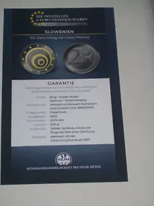 2 Euro Gedenkmünze Black & Gold Edition Slowenien 2023 limitiert auf 5.000 Stk. - Bild 1 von 2