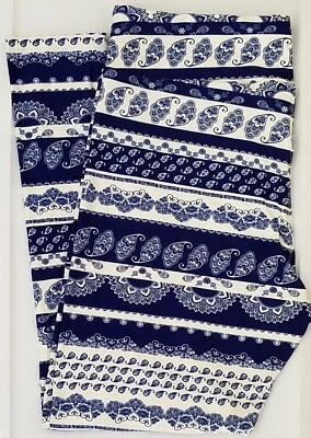 Hermosos Leggings OS LuLaRoe Talla Única Azul Marino Blanco Paisley ¡Raros! NUEVO CON ETIQUETAS L76 Foto 1 de 4