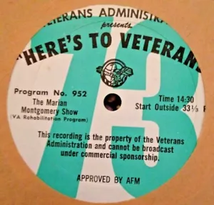 RADIO SHOW: HERES TO VETERANS #952 MARIAN MONTGOMERY & DEAN ELLIOTT SHOWS - Picture 1 of 2