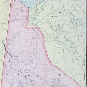 THE YUKON MAP Canada Large Antique FULL COLOR 1928 22"x15" - Picture 1 of 2