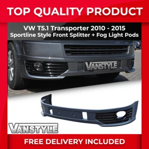 FITS VW TRANSPORTER T5.1 SPORTLINE FRONT BUMPER SPLITTER SPOILER NOT FIBERGLASS - Picture 1 of 12