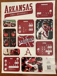 Arkansas Razorbacks Baseball 2021 SEC Schedule Poster 18x24 Franklin Opitz - Picture 1 of 1