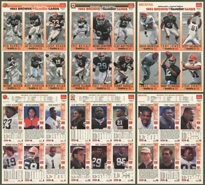 1993 McDonald's GameDay Cleveland Browns Complete Set 3 Uncut Sheets of 18 Cards - Picture 1 of 4