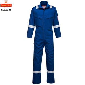 Portwest Bizflame Industry Flame Resistant Safety Coverall Overall Royal Blue XL - Picture 1 of 5