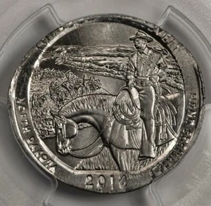 2016 PCGS MS64 4.3 Gram Elliptical Clip Theodore Roosevelt NP Quarter Mint Error - Picture 1 of 4