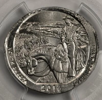 2016 PCGS MS64 4.3 Gram Elliptical Clip Theodore Roosevelt NP Quarter Mint Error - Image 1 of 4