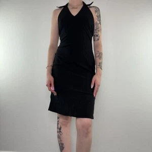 Y2K Pimkie halter neck collared stretchy midi dress - Picture 1 of 5