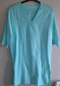 Ladies Blue Beach,pool cover Up, Size 14,V Neck, 3/4 Sleeve. See Sizes