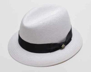 Lowrider White Fedora Brim Hat OG Style Chicano Rap Cholo Cruising Style - Picture 1 of 1