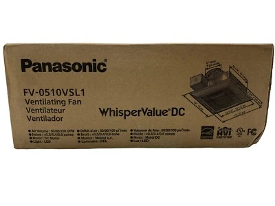 Panasonic WhisperValue DC Exhaust Fan LED Light and Night Light FV-0510VSL1 (OB) - Image 1 of 4