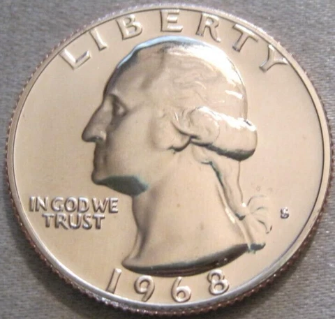 SELLING AS SHOWN - 1968 S PROOF WASHINGTON QUARTER * NICKEL CLAD COPPER * 338 Cover