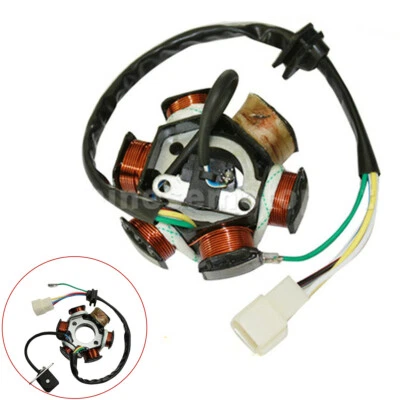6 Poles 5 Wires Half-Wave Ignition Magneto Stator For 50cc-125cc ATV Quad Bike - Image 1 of 4