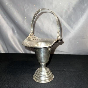 VINTAGE Ornate Brides Basket Flower Vase - Picture 1 of 11