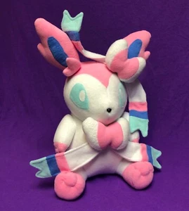 Pokémon Teddy SYLVEON sitting chibi 13” plush - HANDMADE - CUTE! - Picture 1 of 5