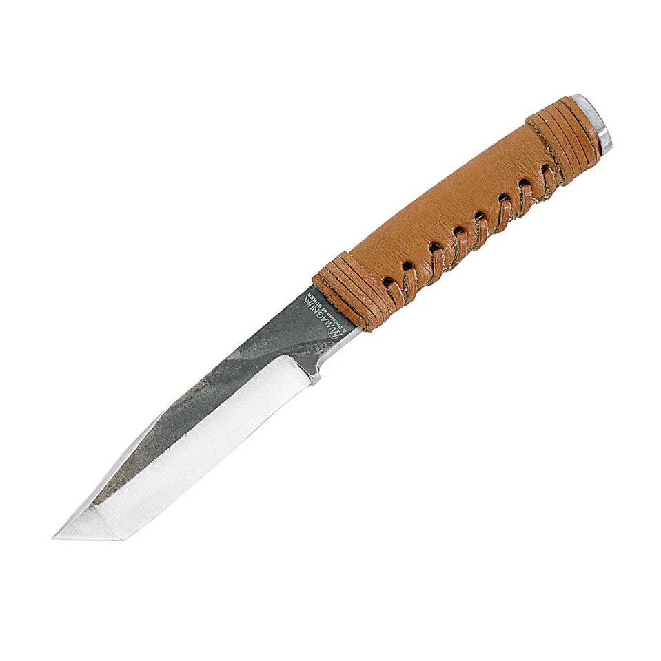 Boker Survivor Feststehendes Messer Volltang 440A Edelstahl Ledergriff Braun - Bild 1 von 1