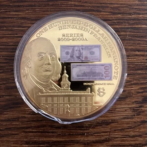 2016 Ben Franklin $100 2009 Banknote Tribute Commemorative Proof Coin  - Picture 1 of 2