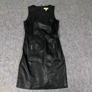 Womens New Black Crop Leather Dress| Genuine Sheepskin Leather Customized Dress. - Picture 1 of 4