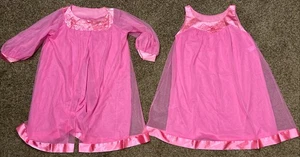Gossard Artemis Size S Vintage Nightgown And Cover Set Pink Nylon A48 - Picture 1 of 6