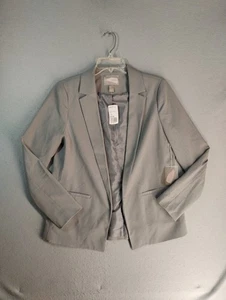 Forever 21 Womens Blazer Medium Gray Open Front Lined Solid Career Jacket - Picture 1 of 10