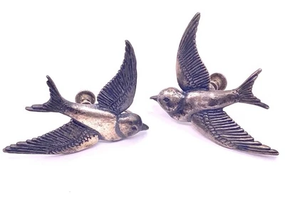 复古 925 纯银桥式耳环螺丝背 E2 — 第 1/4 张图片