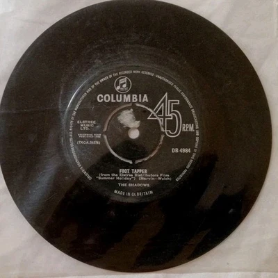 The Shadows-Foot Tapper/The Breeze And I Vinyl 7" Single. 1963 Columbia DB 4984. - Image 1 of 4