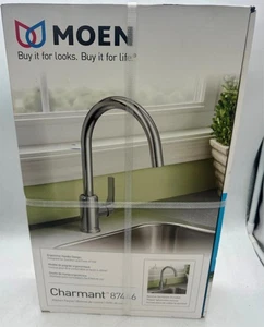 Moen Charmant 87446 Chrome Finish One-Handle High Arc Kitchen Faucet - Picture 1 of 5