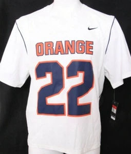 NEW Syracuse Orange #22 Lacrosse Jersey Nike 630548 White SS V-Neck Back Men's L - Picture 1 of 9