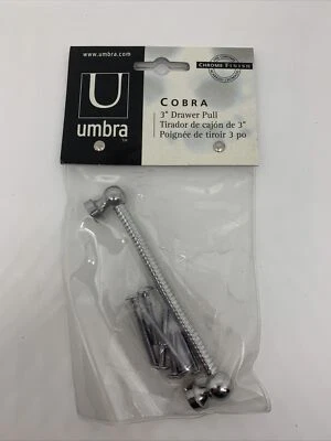 UMBRA 340193-158 COBRA Chrome Snake Coil Style 3” Drawer Pull NEW - Image 1 of 2