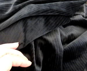 Black Velvet 3 mts x 170cm Fabric slight stretch cushion decor clothing craft - Picture 1 of 3