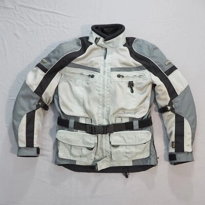 Olympia Motorcycle Jacket Men Small Gray Mesh Wind Rain Insulated Padded Riding - Image 1 of 4