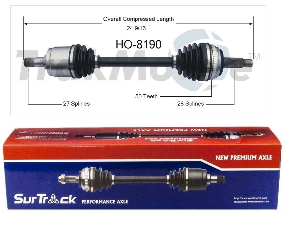 Eje delantero izquierdo CV SurTrack HO-8190 para Acura RSX 2002-2006 tipo S Foto 1 de 1