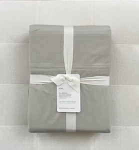 Pottery Barn 400 TC ORGANIC PERCALE Sheet Set ~King~ Gray Mist NWT - Picture 1 of 1