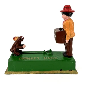ORGAN GRINDER MONKEY BANK Hierro Fundido Funciona Excelente - Imagen 1 de 11