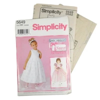 Simplicity 5649 Child Girls Dresses Pattern Sz 3-6 Uncut Daisy Kingdom Bridal - Image 1 of 4
