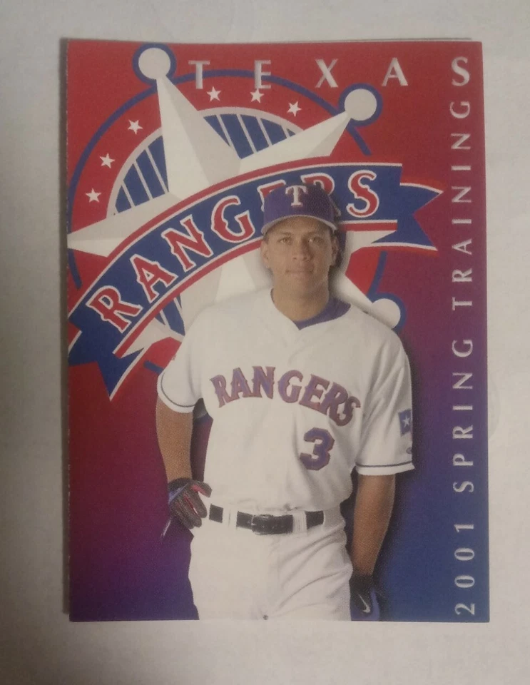 Texas Rangers 2001 calendario de bolsillo de béisbol cubierta Alex Rodríguez Foto 1 de 1