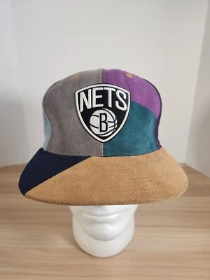 BROOKLYN NETS HAT MITCHELL & NESS NBA CRAZE CUT  SNAPBACK CAP SUEDE RARE - Image 1 of 4