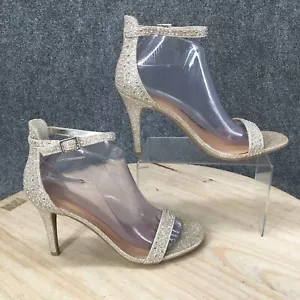 Sandalias Material Girl para mujer 10 M Blaire tacones con correa al tobillo diamantes de imitación plateados - Imagen 1 de 11